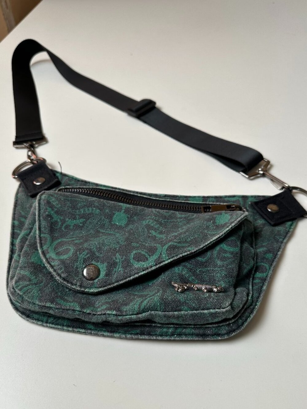 Sipsey Wilder Reverse Lux Hip Bag in 'Cold Blooded' reptile print